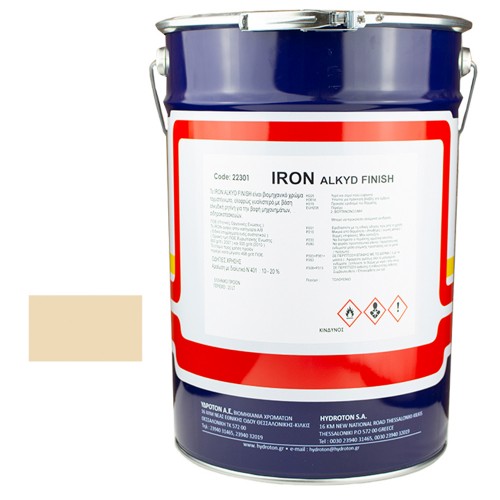 IRON ALKYD FINISH ΒΕΡΝΙΚΟΧΡΩΜΑ ΜΠΕΖ RAL-1015 20lt ΓΥΑΛΙΣΤΕΡΟ
