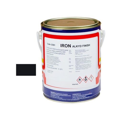 IRON ALKYD FINISH ΒΕΡΝΙΚΟΧΡΩΜΑ ΜΑΥΡΟ RAL-9005 2,5lt ΓΥΑΛΙΣΤΕΡΟ