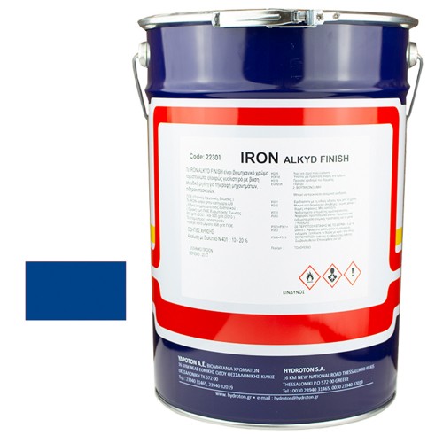 IRON ALKYD FINISH ΒΕΡΝΙΚΟΧΡΩΜΑ ΜΠΛΕ RAL-5005 20lt ΓΥΑΛΙΣΤΕΡΟ