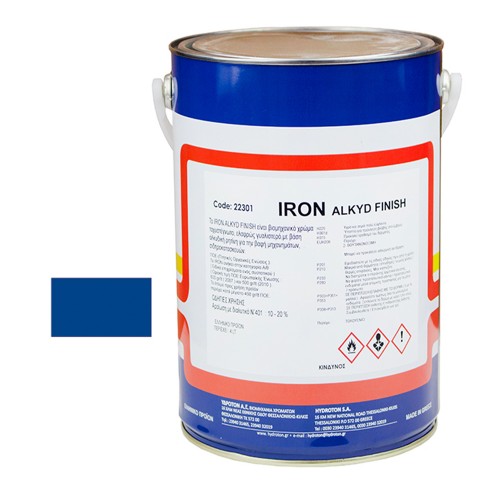 IRON ALKYD FINISH ΒΕΡΝΙΚΟΧΡΩΜΑ ΜΠΛΕ RAL-5005 4lt ΓΥΑΛΙΣΤΕΡΟ