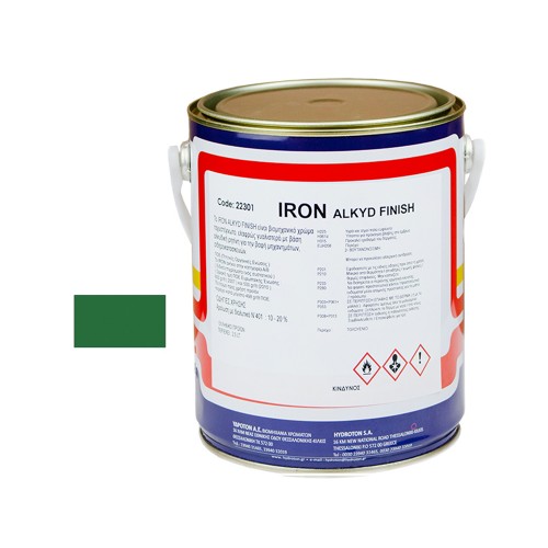 IRON ALKYD FINISH ΒΕΡΝΙΚΟΧΡΩΜΑ ΠΡΑΣΙΝΟ RAL-6001 2,5lt ΓΥΑΛΙΣΤΕΡΟ
