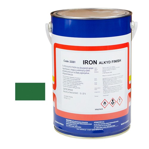 IRON ALKYD FINISH ΒΕΡΝΙΚΟΧΡΩΜΑ ΠΡΑΣΙΝΟ RAL-6001 4lt ΓΥΑΛΙΣΤΕΡΟ