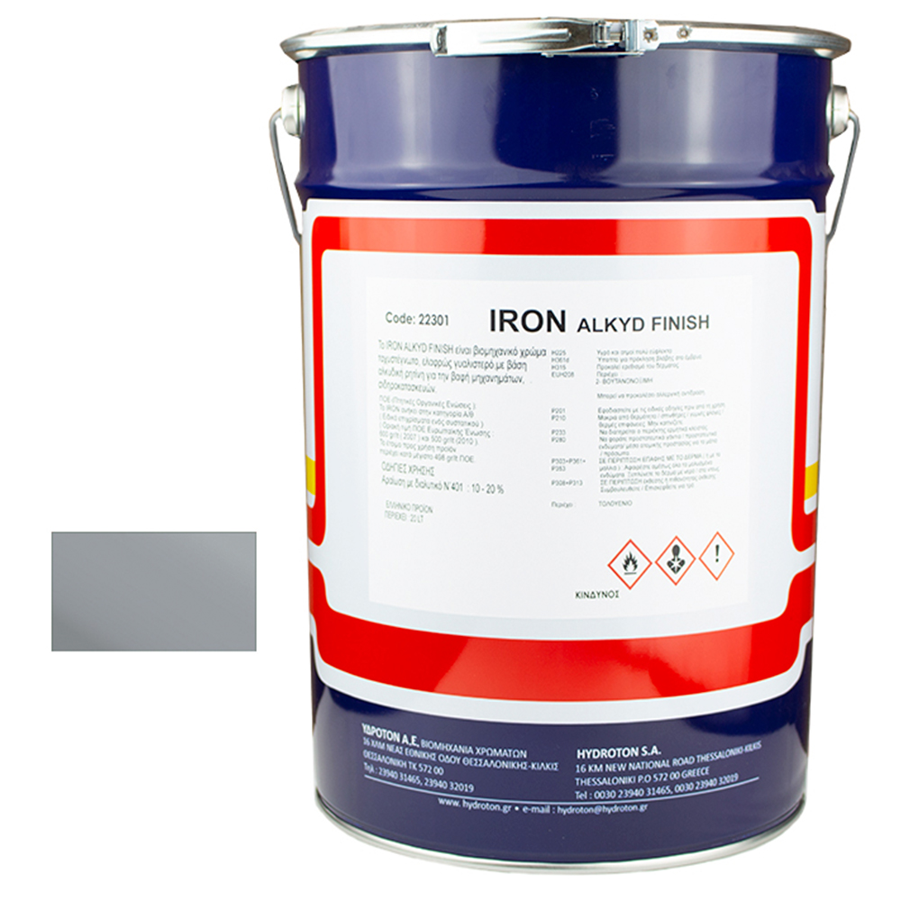 IRON ALKYD FINISH ΒΕΡΝΙΚΟΧΡΩΜΑ ΓΚΡΙ RAL-7040 20lt ΓΥΑΛΙΣΤΕΡΟ