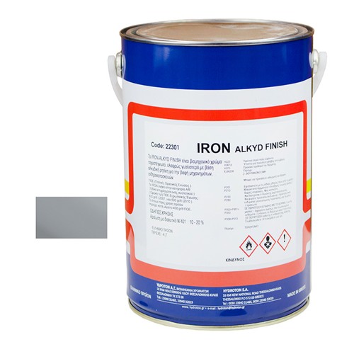 IRON ALKYD FINISH ΒΕΡΝΙΚΟΧΡΩΜΑ ΓΚΡΙ RAL-7040 4lt ΓΥΑΛΙΣΤΕΡΟ