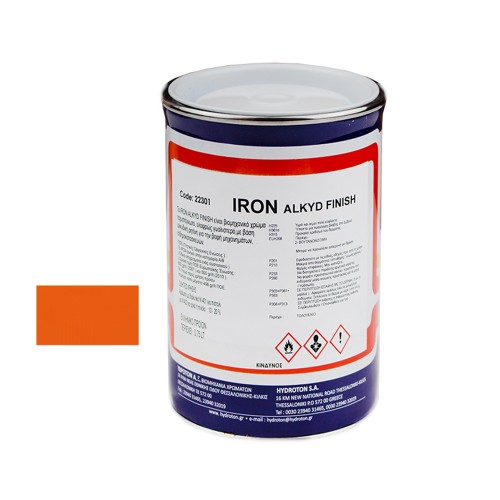 IRON ALKYD FINISH ΒΕΡΝΙΚΟΧΡΩΜΑ ΠΟΡΤΟΚΑΛΙ 0,75lt RAL-2004 ΓΥΑΛΙΣΤΕΡΟ