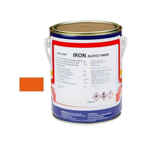 IRON ALKYD FINISH ΒΕΡΝΙΚΟΧΡΩΜΑ ΠΟΡΤΟΚΑΛΙ RAL-2004 2,5lt ΓΥΑΛΙΣΤΕΡΟ