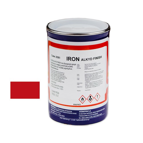 IRON ALKYD FINISH ΒΕΡΝΙΚΟΧΡΩΜΑ ΚΟΚΚΙΝΟ RAL-3020 0,75lt ΓΥΑΛΙΣΤΕΡΟ
