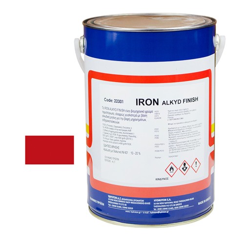 IRON ALKYD FINISH ΒΕΡΝΙΚΟΧΡΩΜΑ ΚΟΚΚΙΝΟ RAL-3020 4lt ΓΥΑΛΙΣΤΕΡΟ