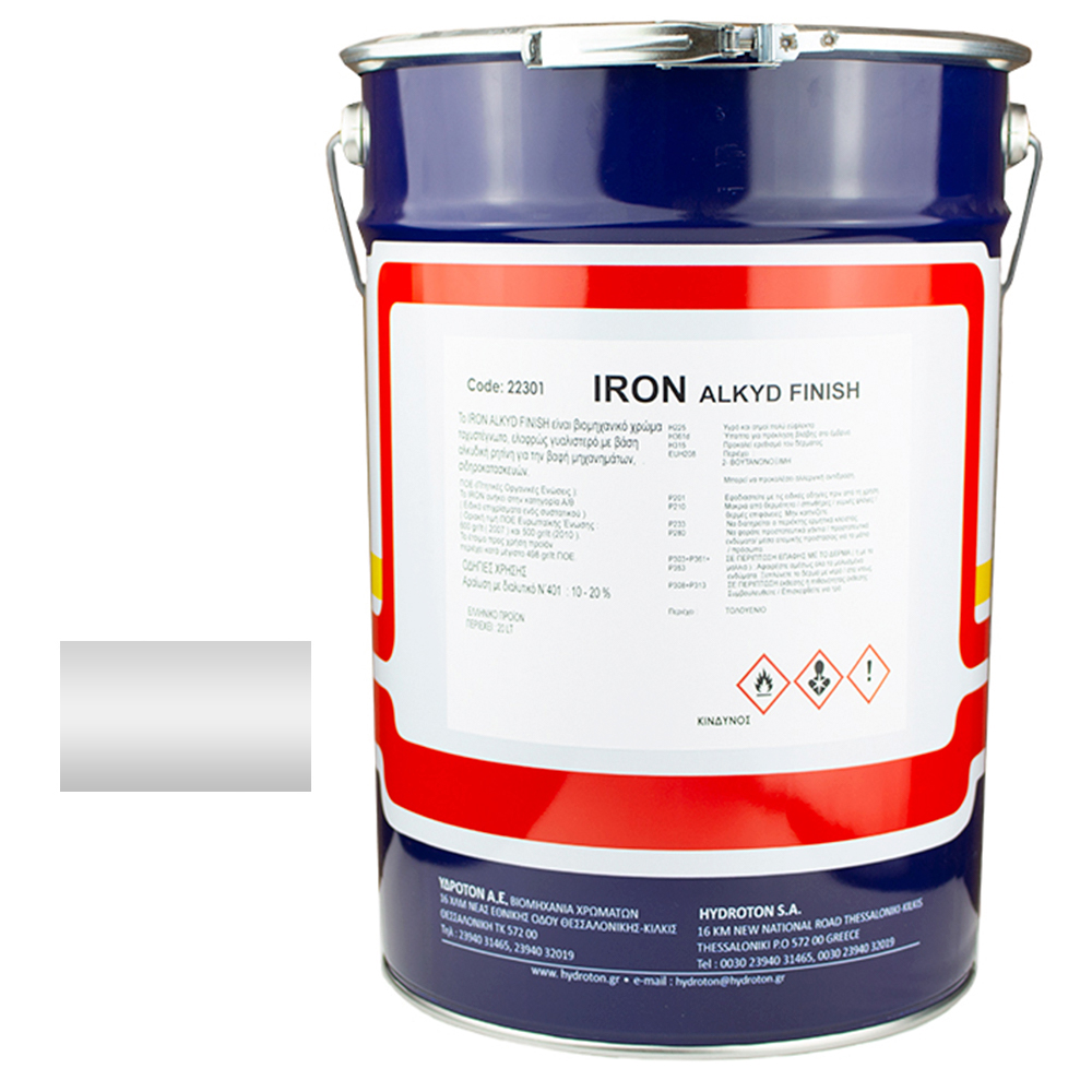 IRON ALKYD FINISH ΒΕΡΝΙΚΟΧΡΩΜΑ ΑΣΗΜΙ RAL-9006 20lt ΓΥΑΛΙΣΤΕΡΟ
