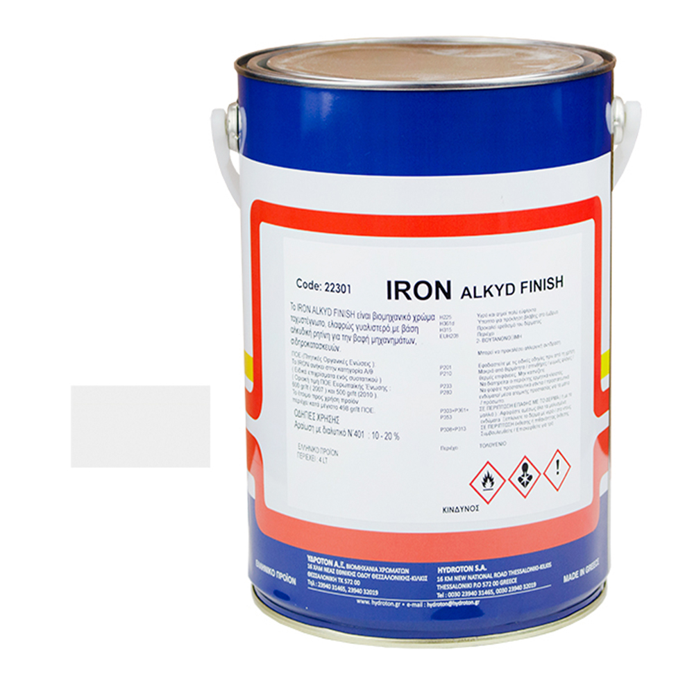 IRON ALKYD FINISH ΒΕΡΝΙΚΟΧΡΩΜΑ ΛΕΥΚΟ RAL-9003 4lt MAT