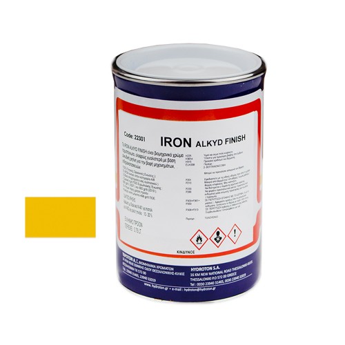 IRON ALKYD FINISH ΒΕΡΝΙΚΟΧΡΩΜΑ ΚΙΤΡΙΝΟ RAL-1023 0,75lt ΓΥΑΛΙΣΤΕΡΟ