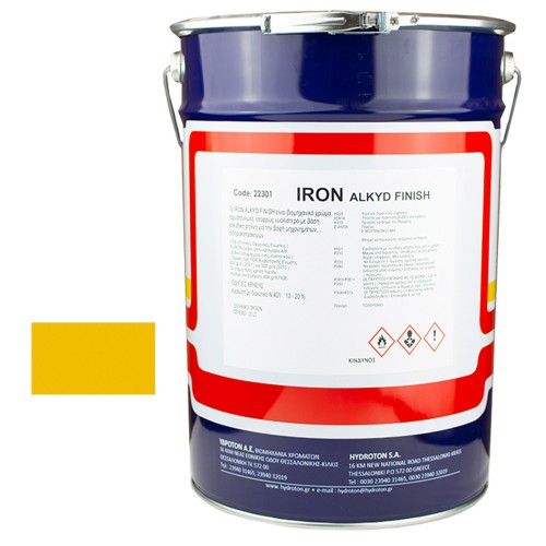IRON ALKYD FINISH ΒΕΡΝΙΚΟΧΡΩΜΑ ΚΙΤΡΙΝΟ RAL-1023 20lt ΓΥΑΛΙΣΤΕΡΟ