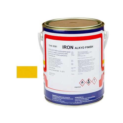 IRON ALKYD FINISH ΒΕΡΝΙΚΟΧΡΩΜΑ ΚΙΤΡΙΝΟ RAL-1023 2,5lt ΓΥΑΛΙΣΤΕΡΟ