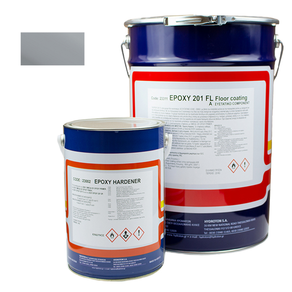 EPOXY 201 FL (Floor coating) ΕΠΟΞΕΙΔΙΚΟ ΧΡΩΜΑ ΔΑΠΕΔΩΝ ΓΚΡΙ 23,5Kg