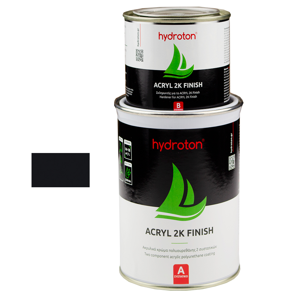ACRYL 2K FINISH ΑΚΡΥΛΙΚΟ ΧΡΩΜΑ ΠΟΛΥΟΥΡΕΘΑΝΗΣ 2 ΣΥΣΤΑΤΙΚΩΝ ΜΑΥΡΟ RAL-9005 0,937lt ΓΥΑΛΙΣΤΕΡΟ