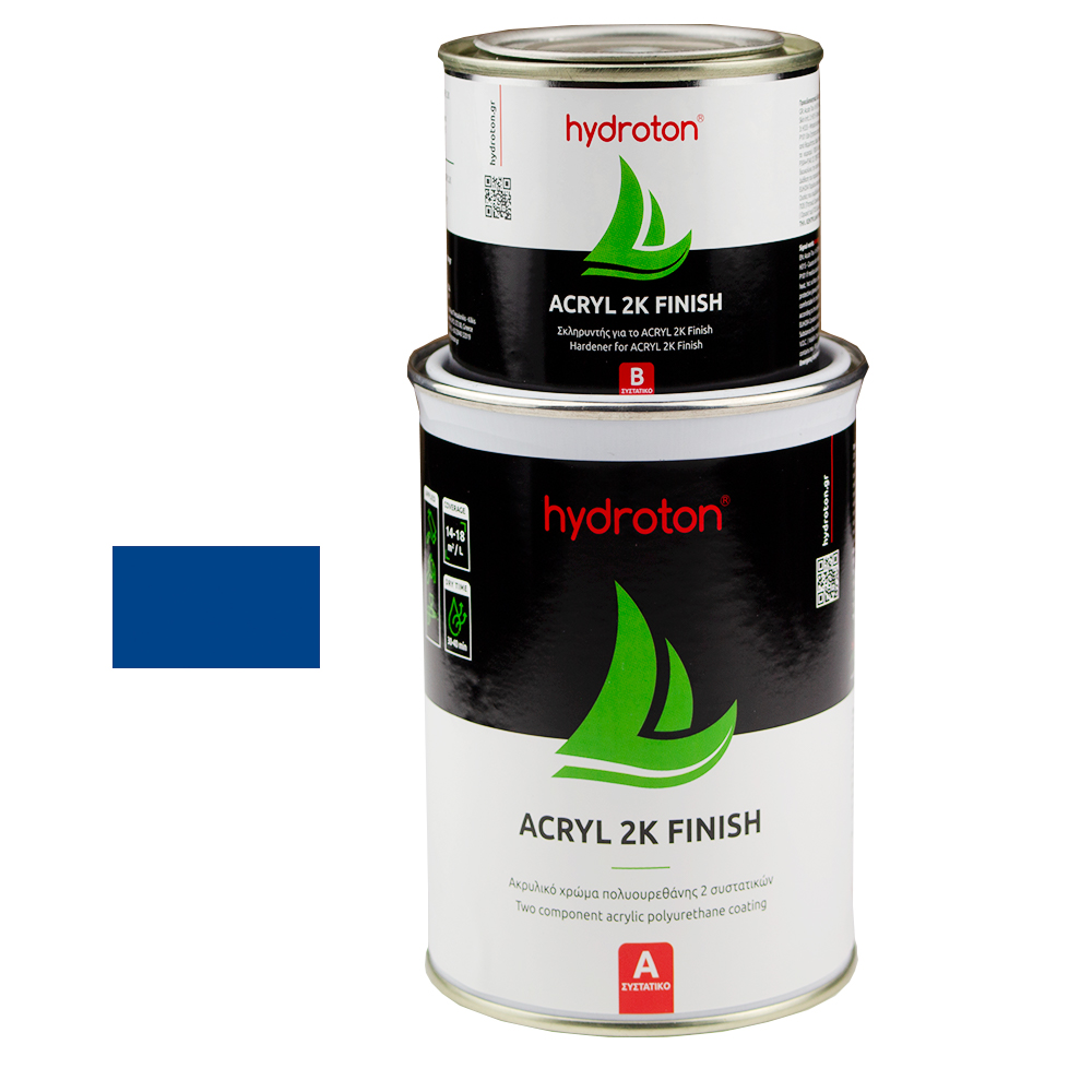 ACRYL 2K FINISH ΑΚΡΥΛΙΚΟ ΧΡΩΜΑ ΠΟΛΥΟΥΡΕΘΑΝΗΣ 2 ΣΥΣΤΑΤΙΚΩΝ ΜΠΛΕ RAL-5005 0,937lt ΓΥΑΛΙΣΤΕΡΟ