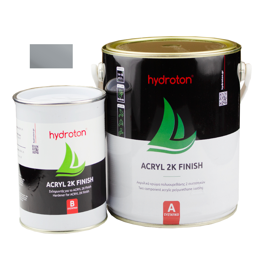 ACRYL 2K FINISH ΑΚΡΥΛΙΚΟ ΧΡΩΜΑ ΠΟΛΥΟΥΡΕΘΑΝΗΣ 2 ΣΥΣΤΑΤΙΚΩΝ ΓΚΡΙ RAL-7040 2,5lt ΓΥΑΛΙΣΤΕΡΟ