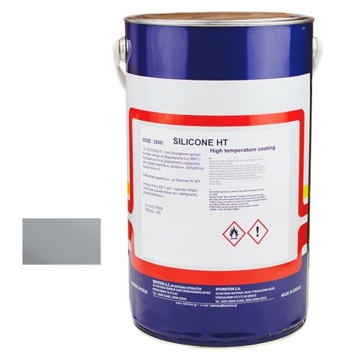 SILICONE HT (High Temperature Coating) ΧΡΩΜΑ ΣΙΛΙΚΟΝΗΣ ΥΨΗΛΗΣ ΘΕΡΜΟΚΡΑΣΙΑΣ ΑΣΗΜΙ  5 Kg