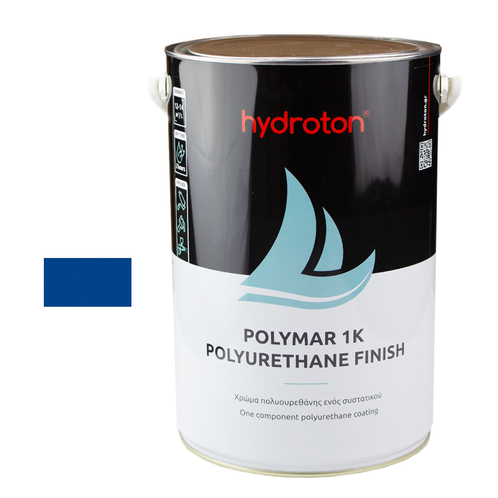 POLYMAR 1K POLYURETHANE FINISH ΧΡΩΜΑ ΠΟΛΥΟΥΡΕΘΑΝΗΣ ΜΠΛΕ RAL-5005 5lt ΓΥΑΛΙΣΤΕΡΟ