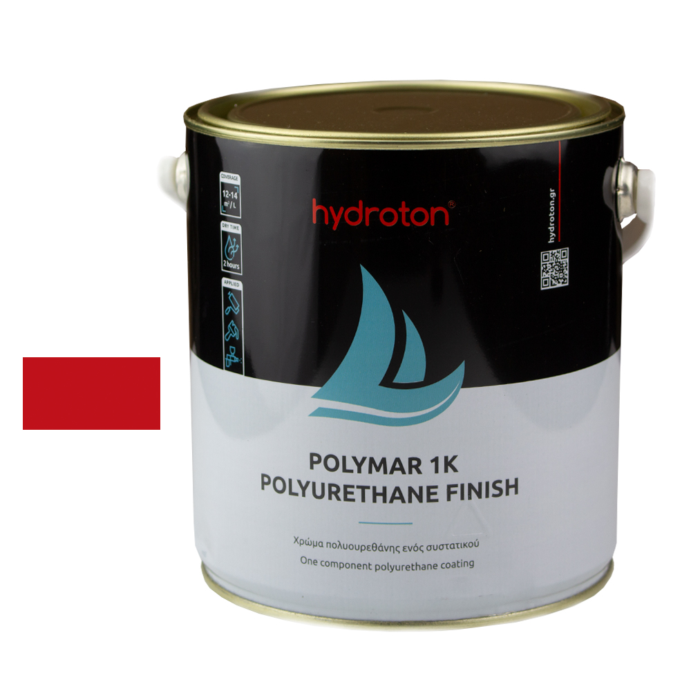 POLYMAR 1K POLYURETHANE FINISH ΧΡΩΜΑ ΠΟΛΥΟΥΡΕΘΑΝΗΣ ΚΟΚΚΙΝΟ RAL-3020 2,5lt ΓΥΑΛΙΣΤΕΡΟ